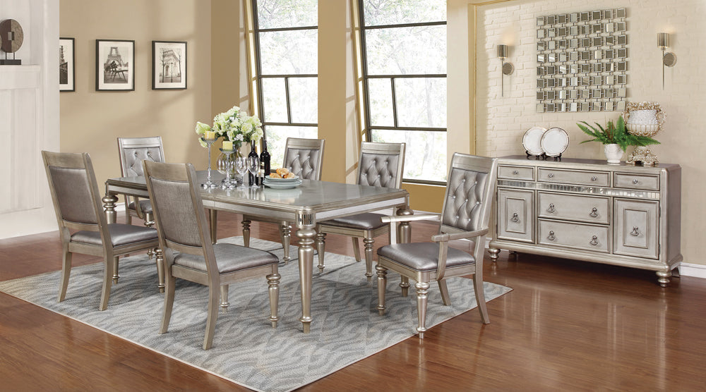 Bling Game 86-inch Extension Dining Table Metallic Platinum