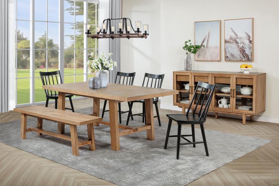 Middleton 76-Inch Extension Leaf Dining Table Natural Brown