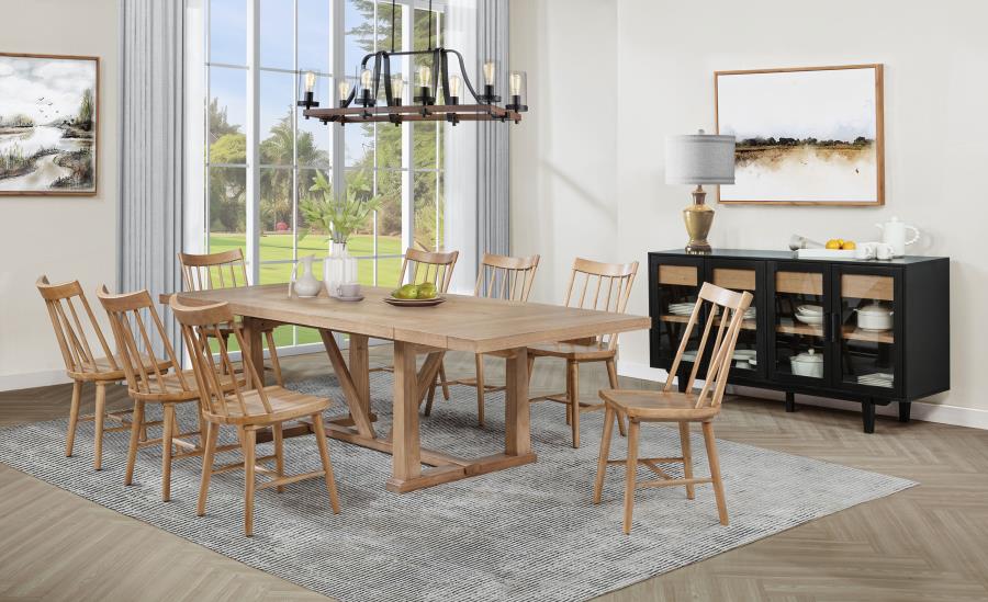 Middleton 106-Inch Extension Leaf Dining Table Natural Brown
