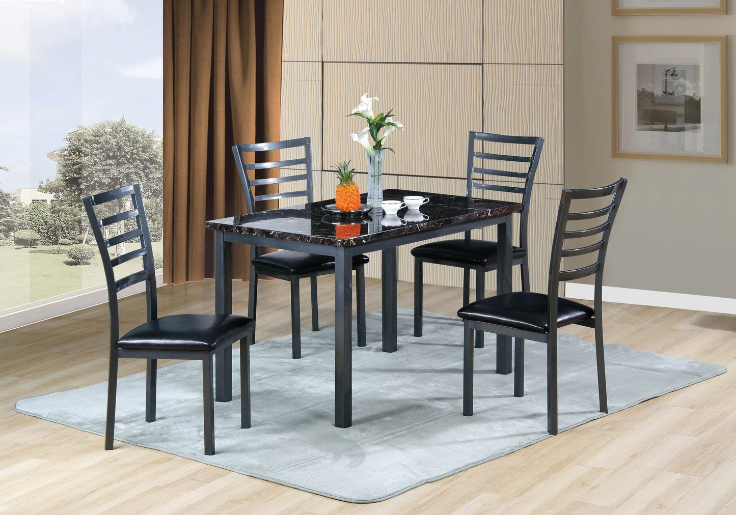 Rectangular Dining Table & 4 Chairs - ATL FURNITURE