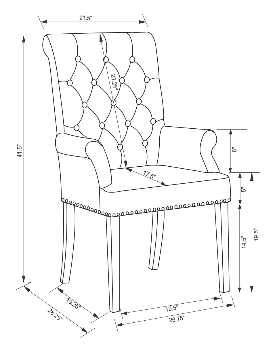 Alana Fabric Upholstered Dining Arm Chair Grey