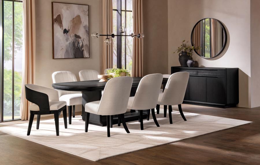 Leandro Upholstered Dining Side Chair Cream (Set Of 2)