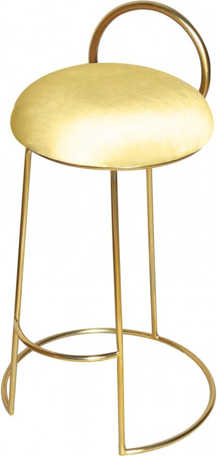 Meridian Furniture - Ring Velvet Counter Stool Set Of 2 In Yellow - 951Yellow-C - ATL FURNITURE