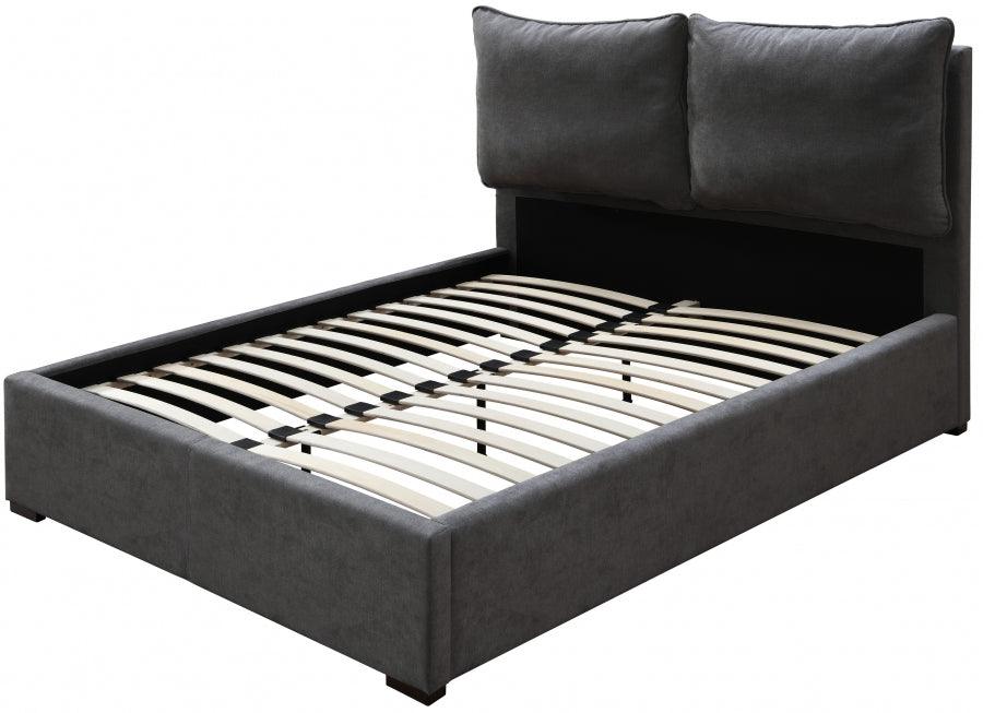 Meridian Furniture - Misha Polyester Fabric Queen Bed In Black - Mishablack-Q - ATL FURNITURE