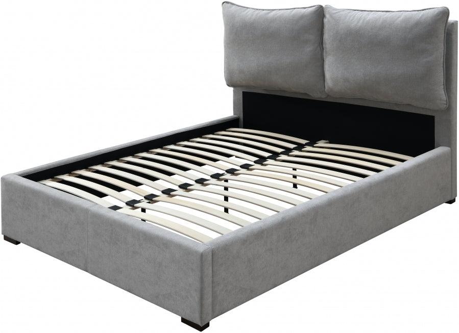 Meridian Furniture - Misha Polyester Fabric Queen Bed In Grey - Mishagrey-Q - ATL FURNITURE