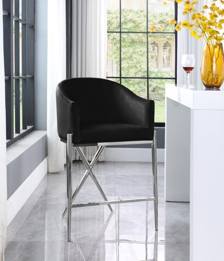 Meridian Furniture - Xavier Counter Stool Set Of 2 In Black - 866Black-C - ATL FURNITURE