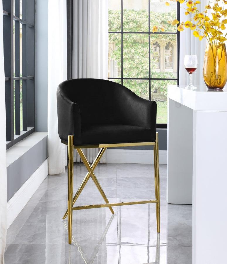 Meridian Furniture - Xavier Counter Stool Set Of 2 In Black - 867Black-C - ATL FURNITURE