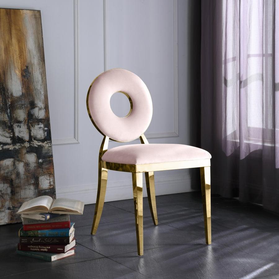Carousel Velvet Dining Chair Set Of 2 In Pink - 858Pink-C - ATL FURNITURE