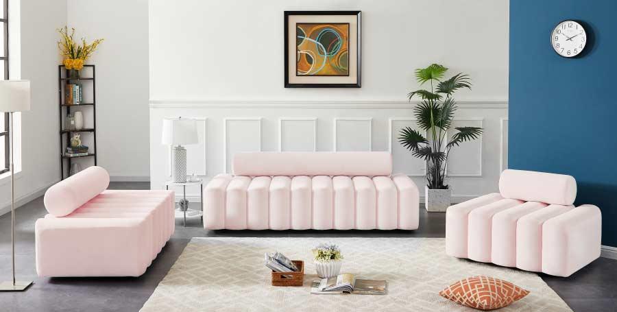 Melody Velvet Sofa In Pink - ATL FURNITURE
