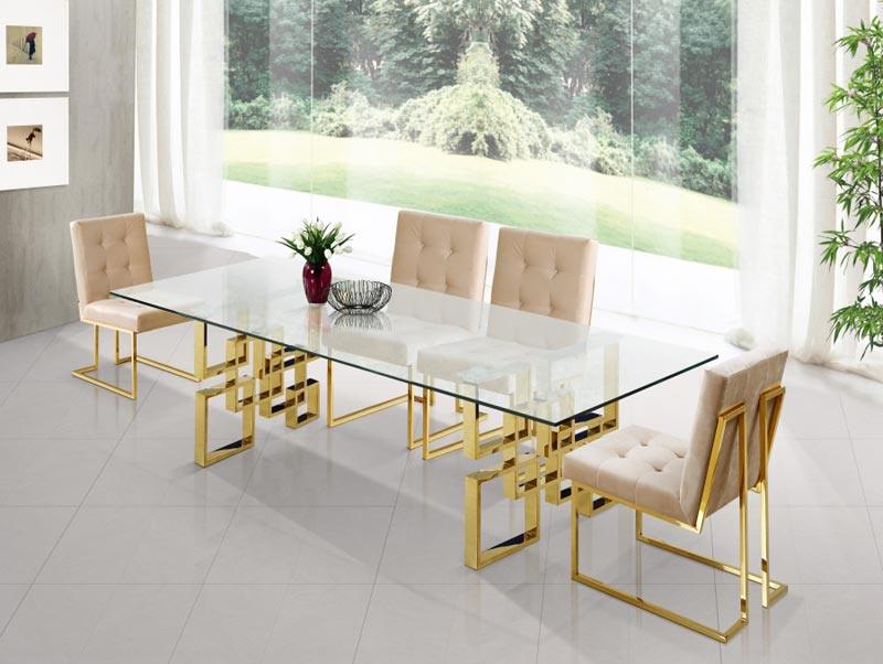 Pierre Gold Dining Table - ATL FURNITURE