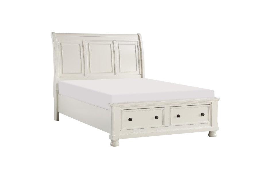 Homelegance - Laurelin Queen Sleigh Platform Bed With Footboard Storage In White - 1714W-1* - ATL FURNITURE