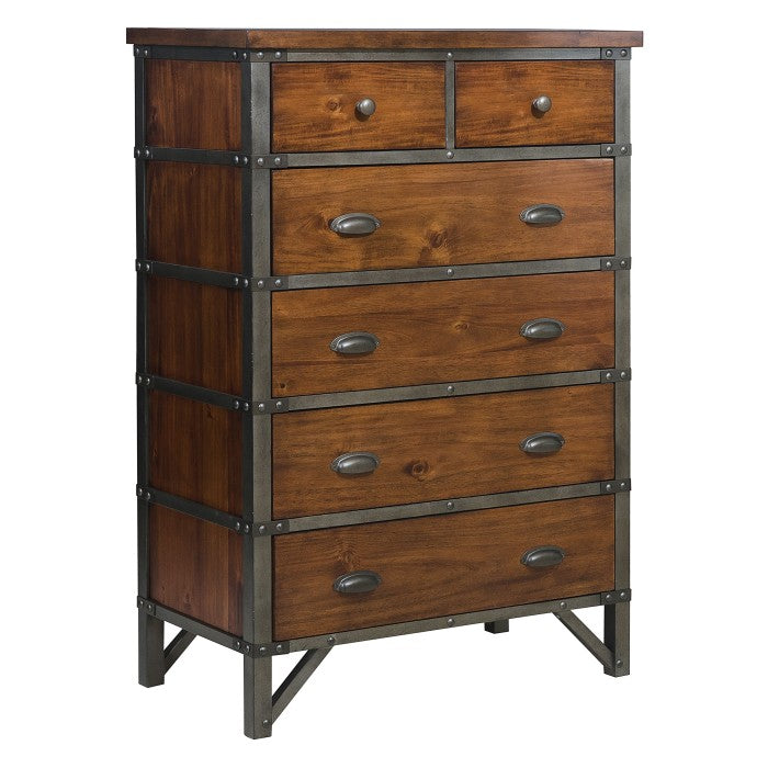 Homelegance - Holverson Brown Milk Crate 6 Piece Queen Sleigh Bedroom Set - 1715-1-6 - ATL FURNITURE