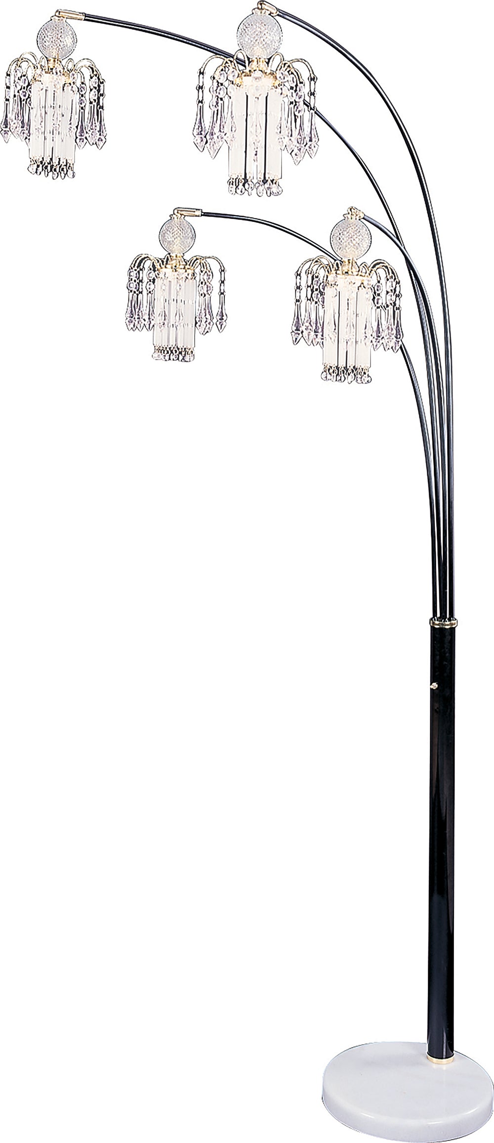 Maisel 91-inch Hanging Crystal Arc Tree Floor Lamp Black