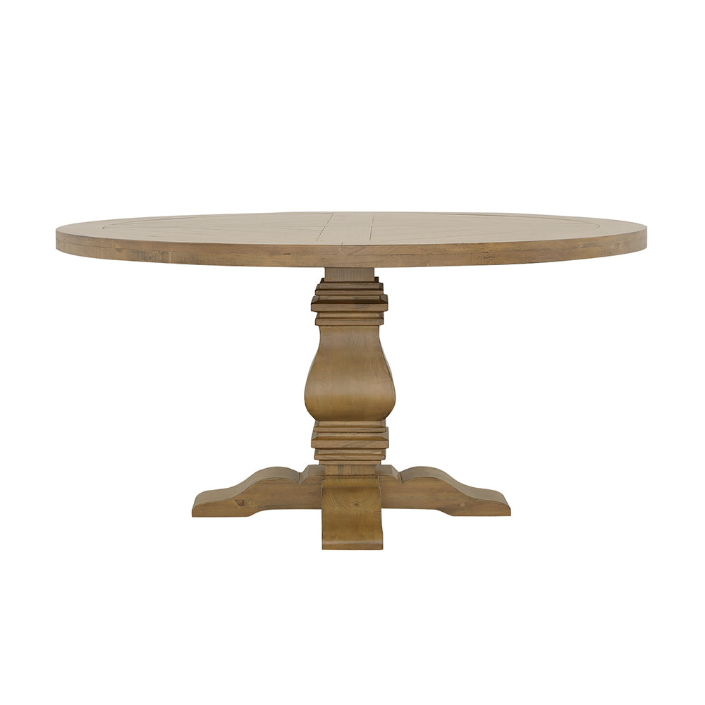 Florence Round 60-inch Wood Dining Table Rustic Honey