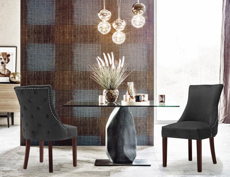 Meridian Furniture - Hannah Velvet Dining Chair Set Of 2 In Grey - 774Grey-C - ATL FURNITURE