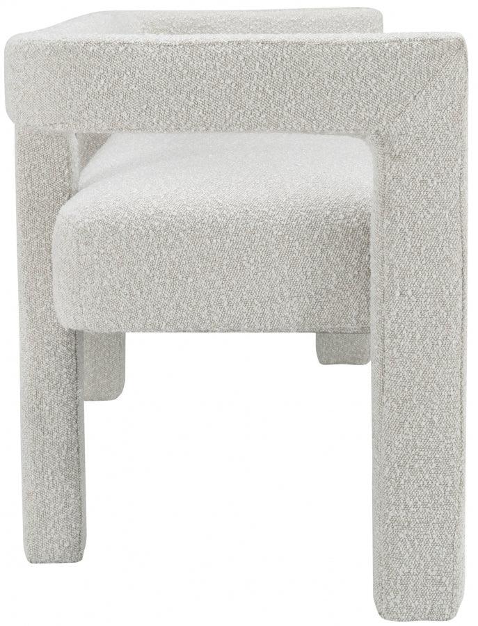 Meridian Furniture - Athena Boucle Fabric Bench In Cream - 865Cream - ATL FURNITURE
