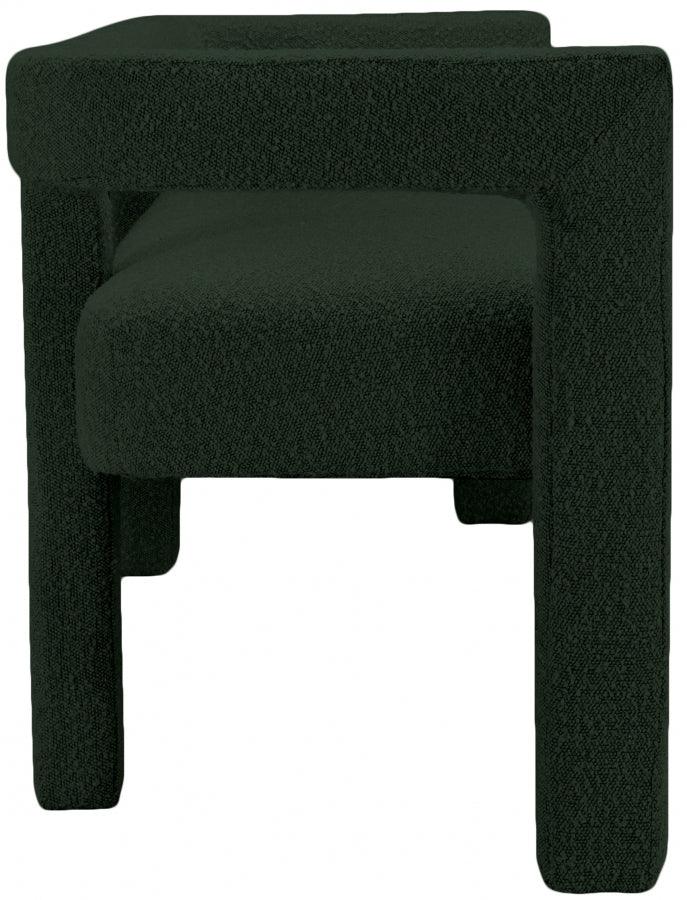 Meridian Furniture - Athena Boucle Fabric Bench In Green - 865Green - ATL FURNITURE