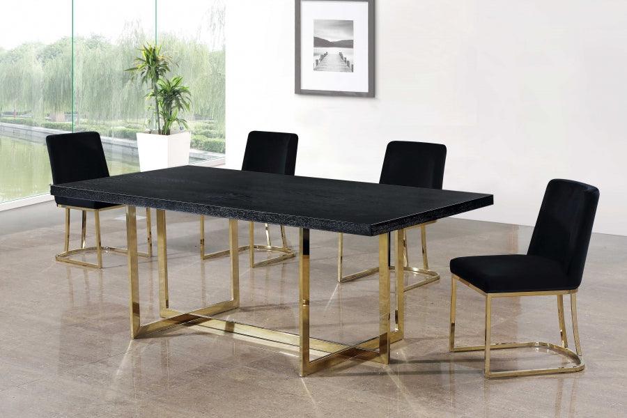Meridian Furniture - Heidi Velvet Dining Chair Set Of 2 In Black - 776Black-C - ATL FURNITURE