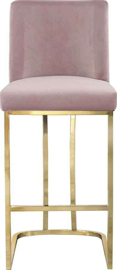 Meridian Furniture - Heidi Velvet Counter Stool Set Of 2 In Pink - 777Pink-C - ATL FURNITURE