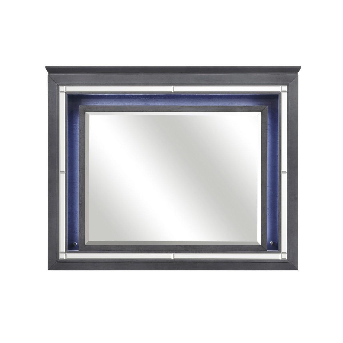 Homelegance - Allura Dresser With Mirror In Grey -1916Gy-5-6 - ATL FURNITURE