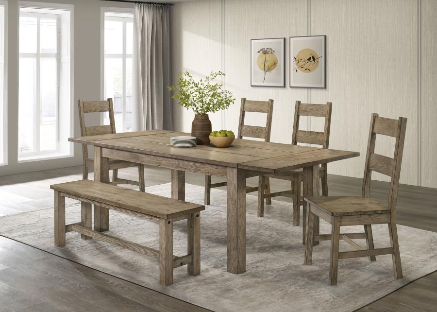 Cardova 87-Inch Solid Wood Extension Dining Table Vineyard Oak