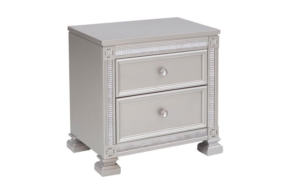 Homelegance - Bevelle Night Stand In Silver - 1958-4 - ATL FURNITURE