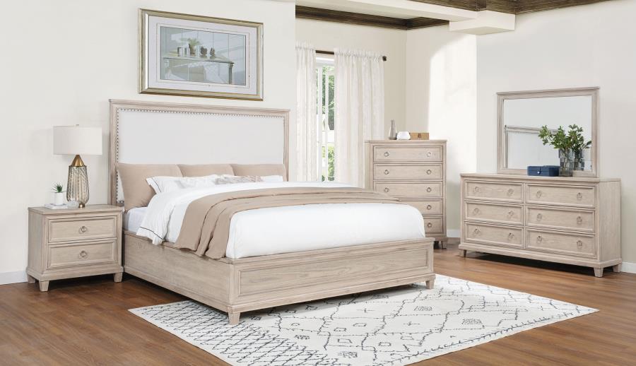 Pembroke 6-Drawer Bedroom Dresser Cabinet Washed Oak