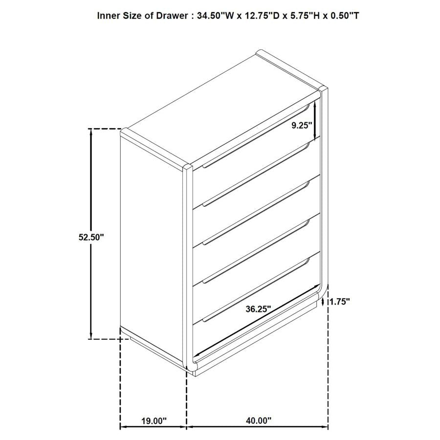 Leandro 5-Piece Eastern King Bedroom Set Burnished Black