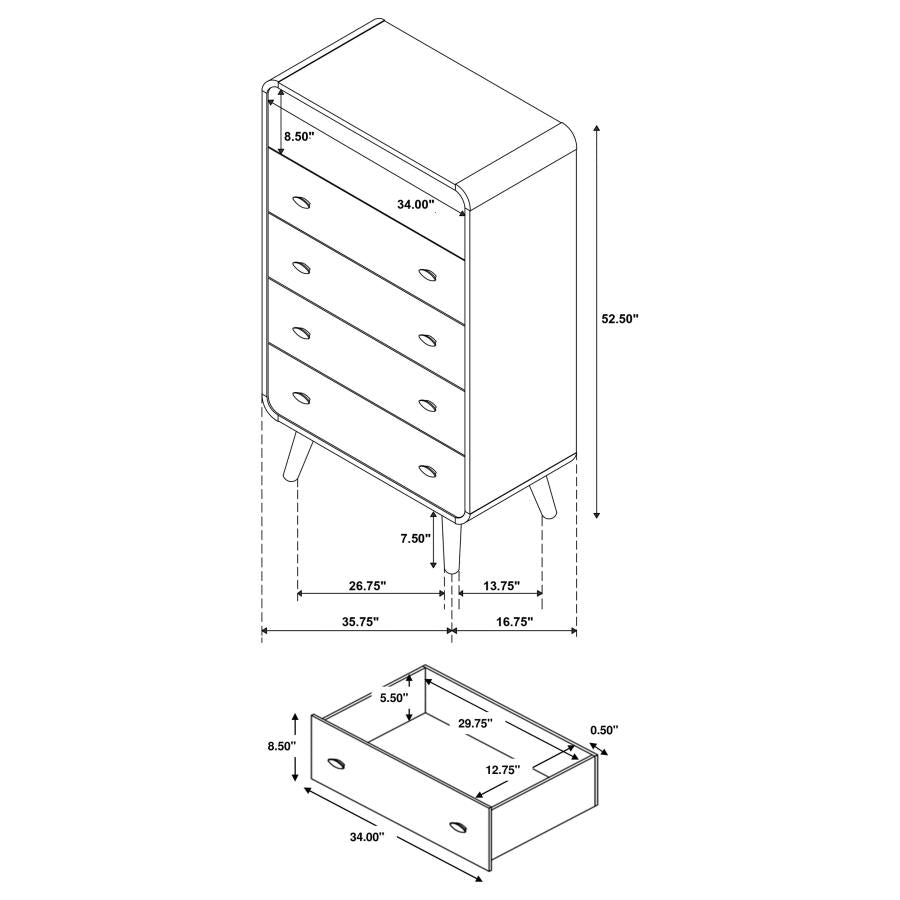 Robyn 5-Piece Full Bedroom Set Light Ash