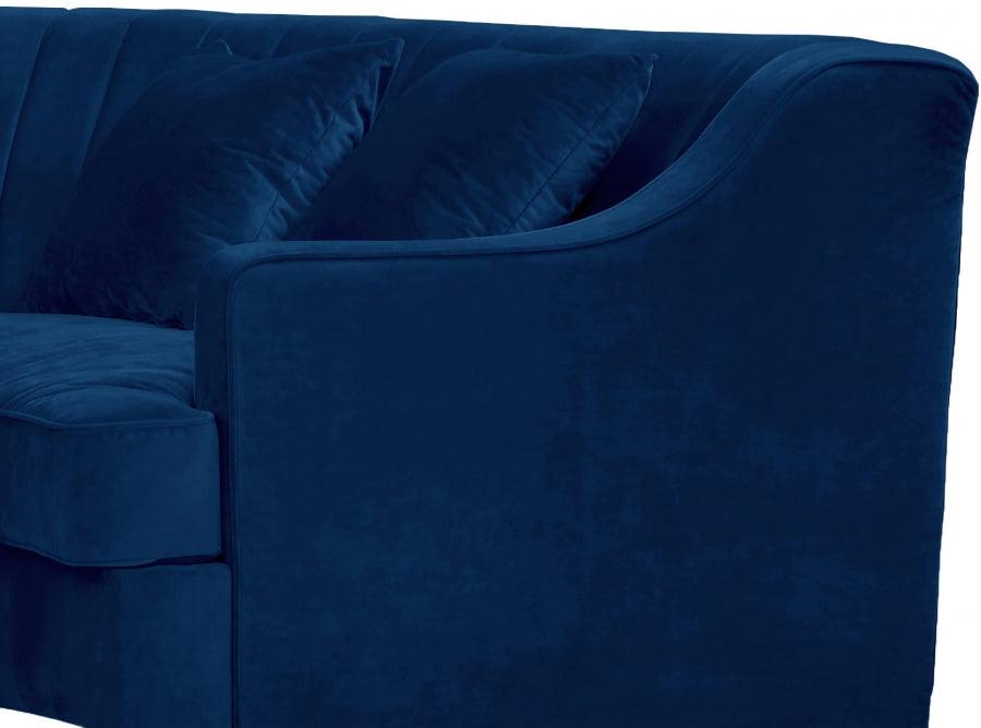 Jackson 2 Piece Sectional Velvet In Navy - ATL FURNITURE