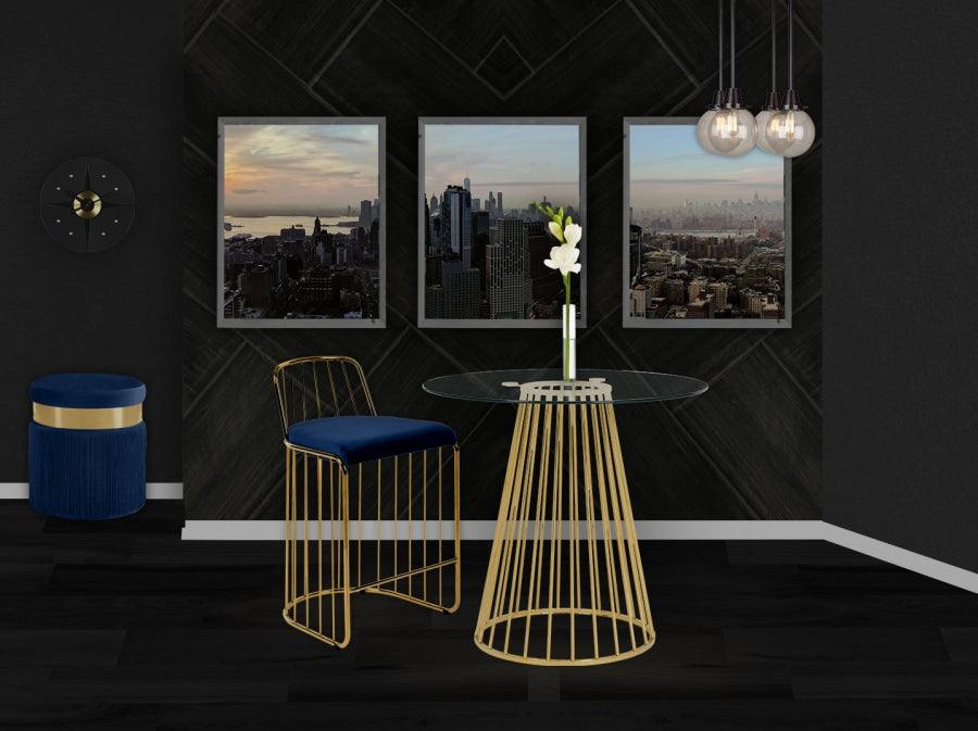 Meridian Furniture - Gio Velvet Counter Stool Set Of 2 In Navy - 759Navy - ATL FURNITURE