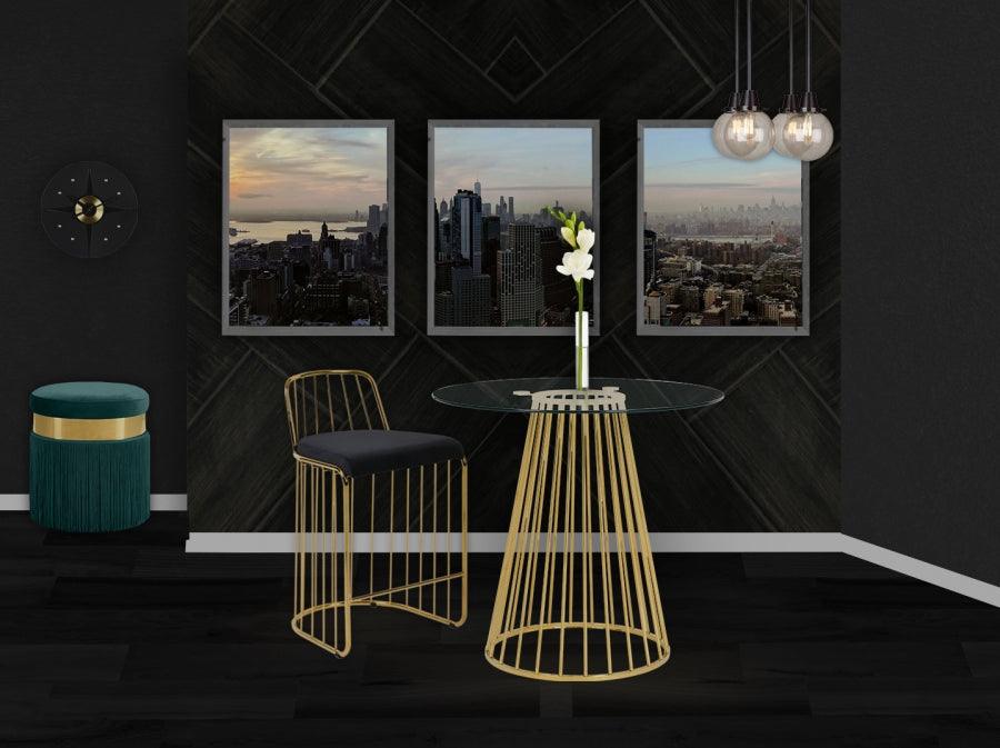 Meridian Furniture - Gio Velvet Counter Stool Set Of 2 In Black - 759Black - ATL FURNITURE
