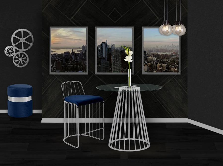 Meridian Furniture - Gio Velvet Counter Stool Set Of 2 In Navy - 760Navy - ATL FURNITURE