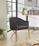Meridian Furniture - Xavier Velvet Dining Chair Set Of 2 In Grey - 763Grey-C - ATL FURNITURE