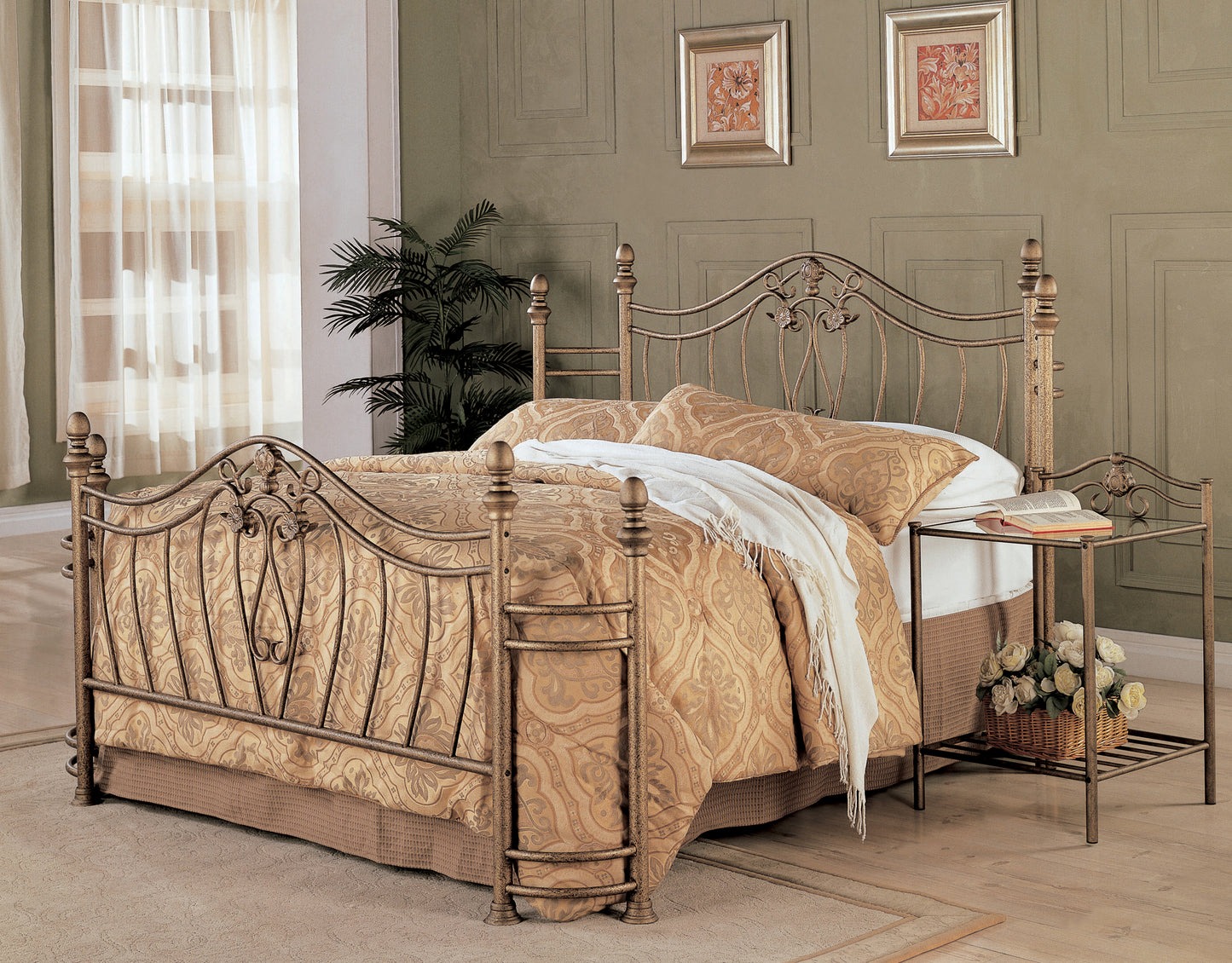 Sydney Eastern King Headboard and Footboard Brushed Gold