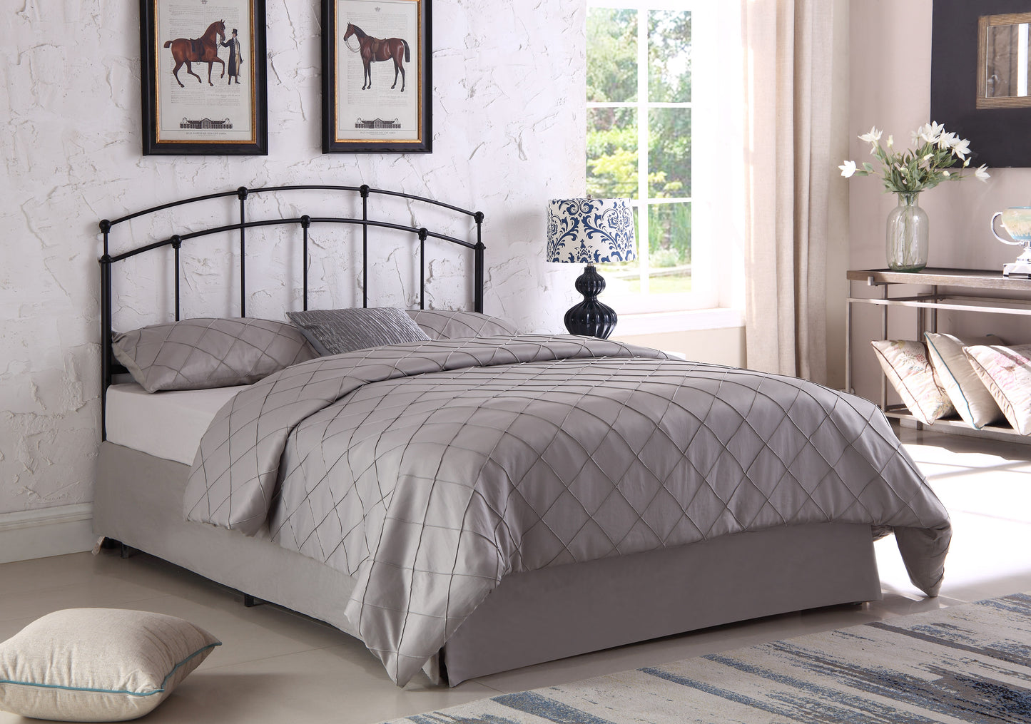 Bryant Queen / Full Metal Arched Headboard Black