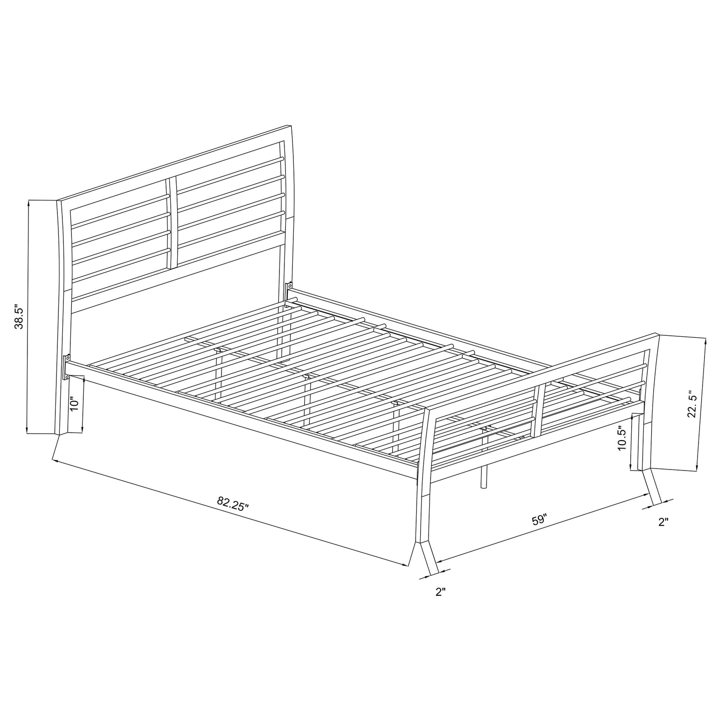 Cooper Queen Metal Bed Silver