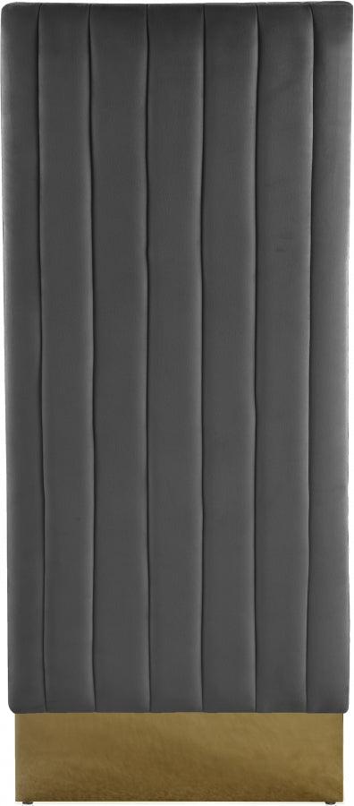 Meridian Furniture - Porsha Velvet Dining Chair Set Of 2 In Grey - 755Grey-C - ATL FURNITURE