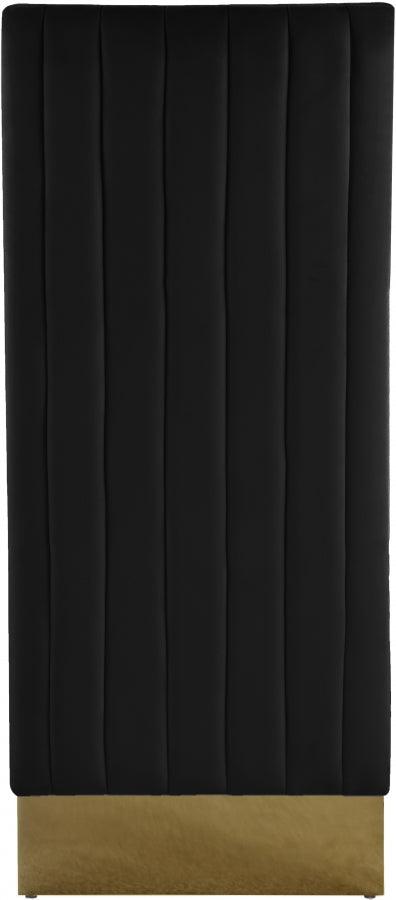 Meridian Furniture - Porsha Velvet Dining Chair Set Of 2 In Black - 755Black-C - ATL FURNITURE