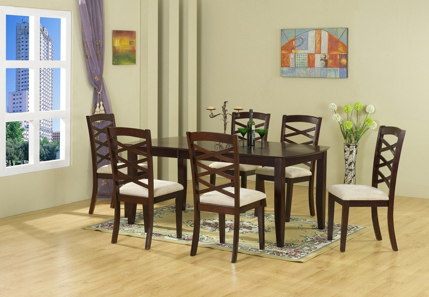 Rectangular Dining Table & 6 Chairs - ATL FURNITURE