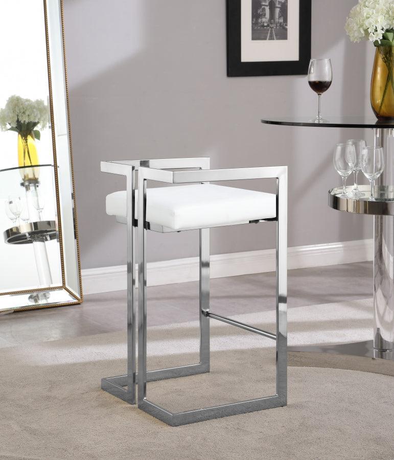 Meridian Furniture - Ezra Faux Leather Counter Stool Set Of 2 In White - 910White-C - ATL FURNITURE