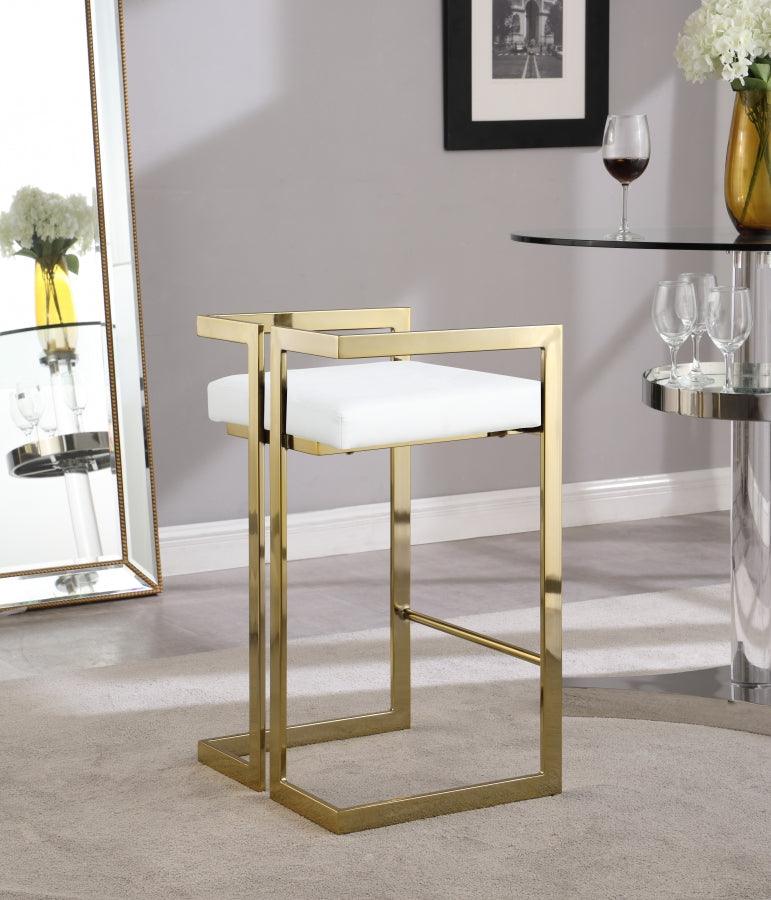 Meridian Furniture - Ezra Faux Leather Counter Stool Set Of 2 In White - 913White-C - ATL FURNITURE