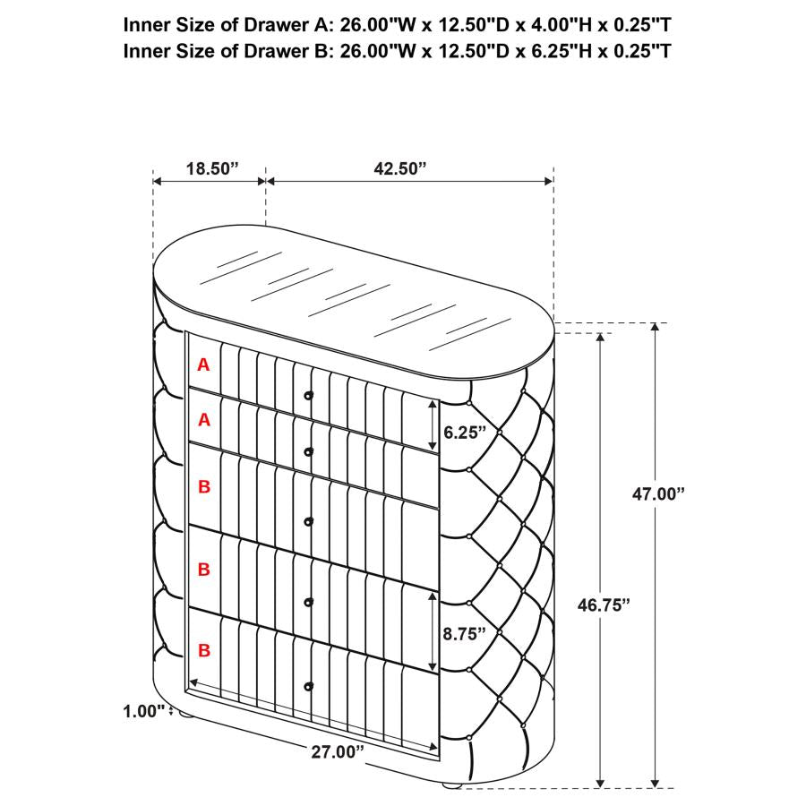 Sonya 5-Piece Upholstered Queen Bedroom Set Ivory