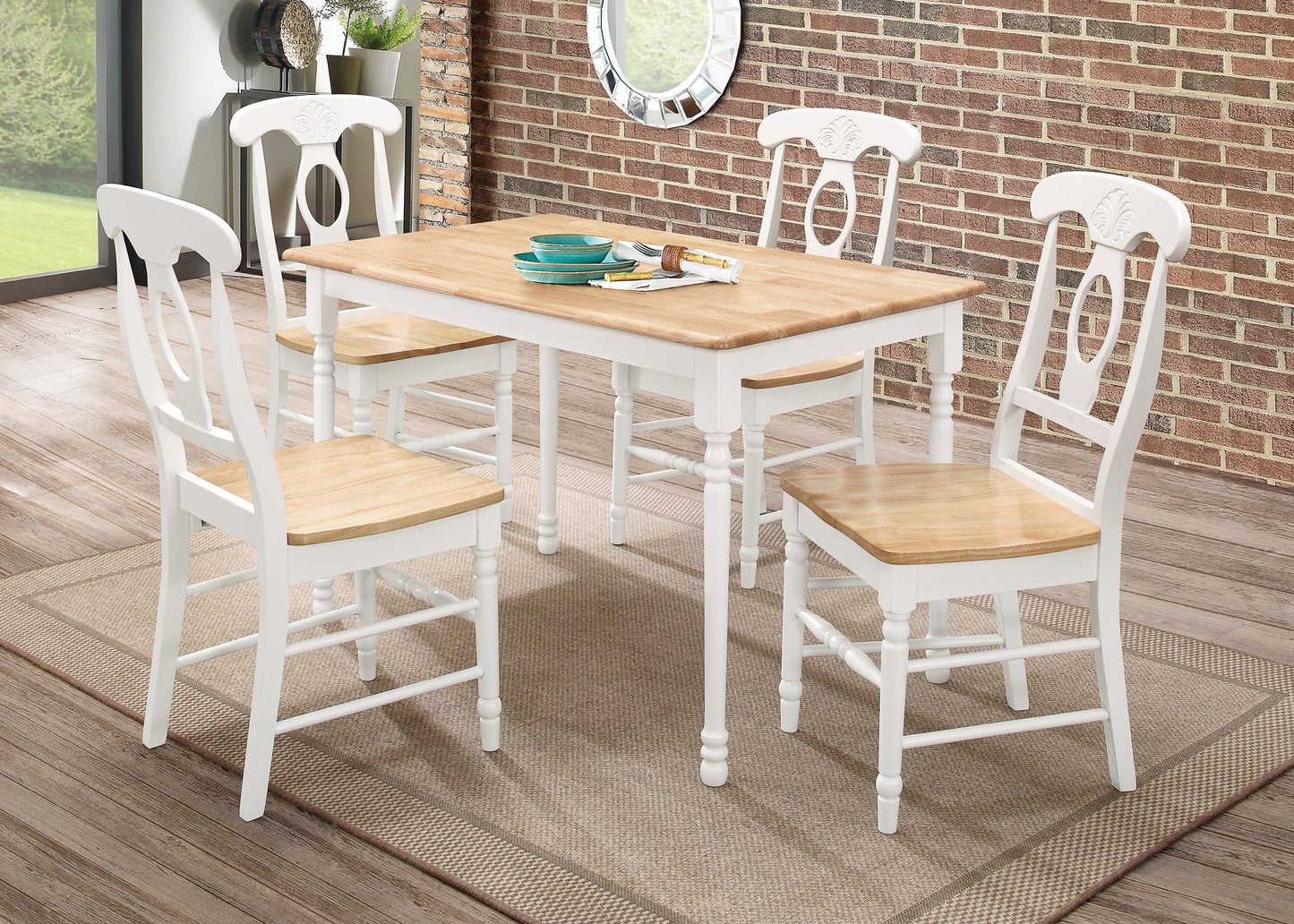 Cinder Wood Dining Side Chair White (Set of 4)