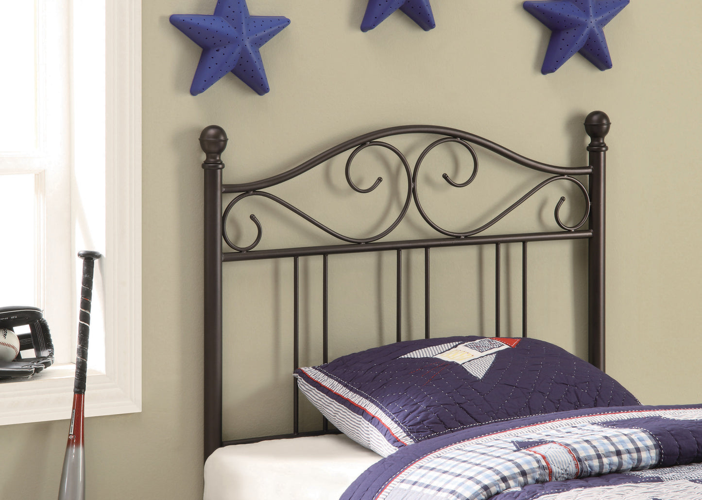 Ellis Metal Twin Open Frame Headboard Dark Bronze