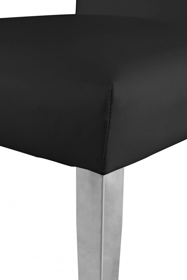 Meridian Furniture - Porsha Faux Leather Dining Chair Set Of 2 In Black - 750Black-C - ATL FURNITURE