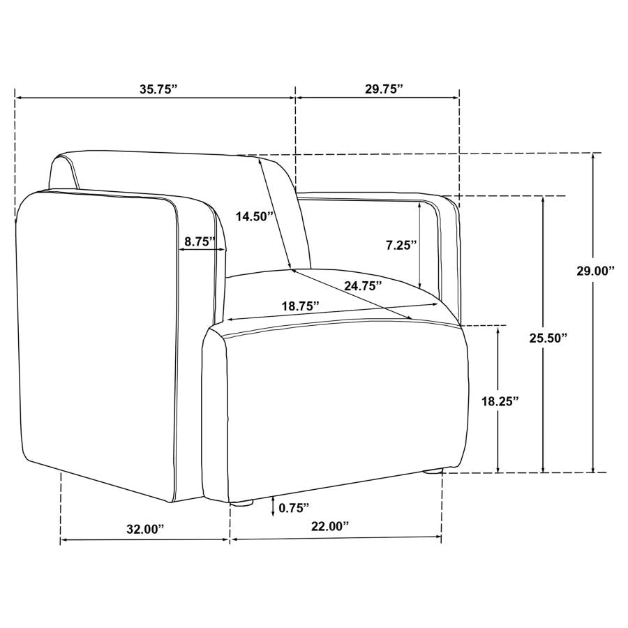 Dorset 3-Piece Upholstered Round Track Arm Sofa Set White
