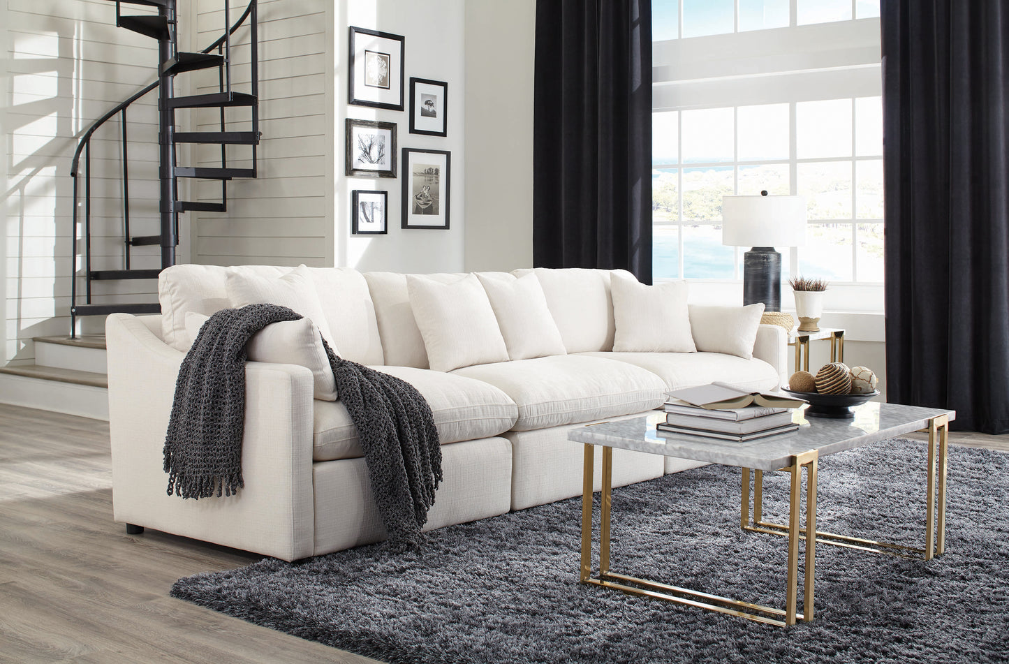 Hobson Upholstered Armless Chair Ivory
