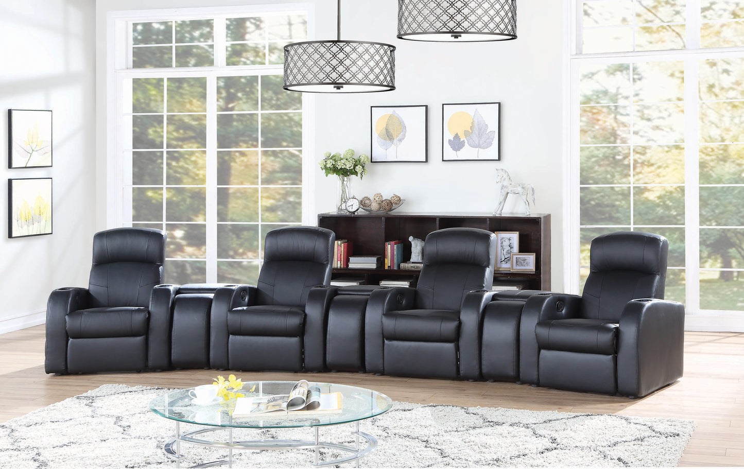 Cyrus 7-piece Upholstered Home Theater Seating