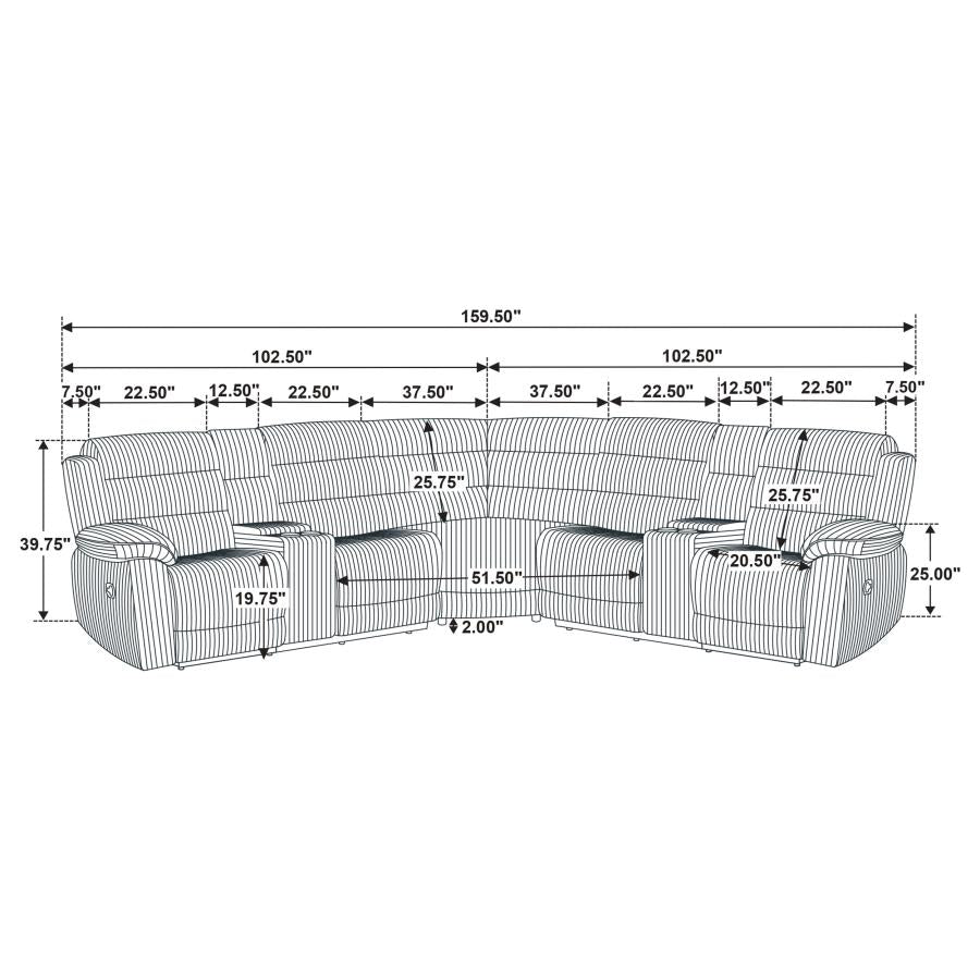 Atkinson Upholstered Reclining Sectional Sofa Chocolate